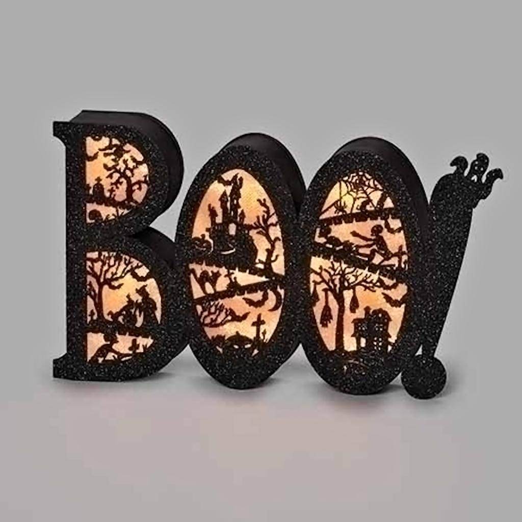 5" Boo with Scene LED Sign 1