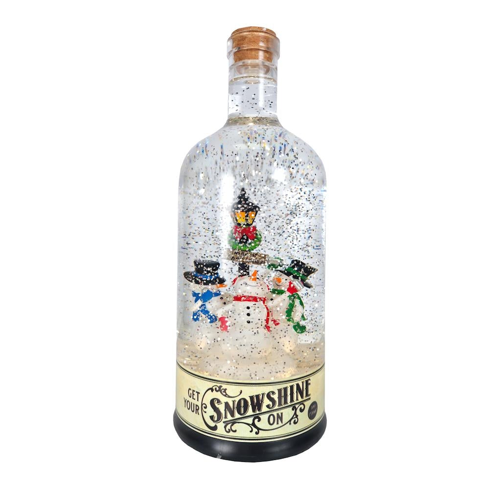 11.2" Moonshine Snowmen Scene Plug-in/Battery Operated Swirl Lantern 1