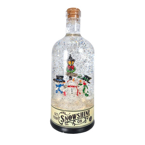 11.2" Moonshine Snowmen Scene Plug-in/Battery Operated Swirl Lantern 1