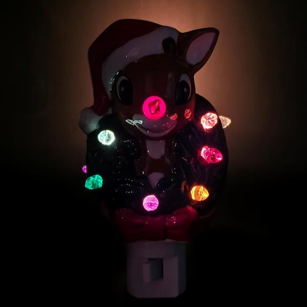 5" Rudolph with Lighted Wreath Christmas Night Light 2