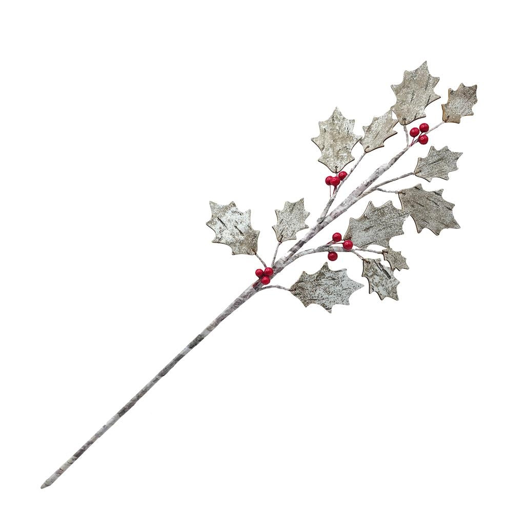 24" Frosted Leaves with Berries Artificial Pick 1