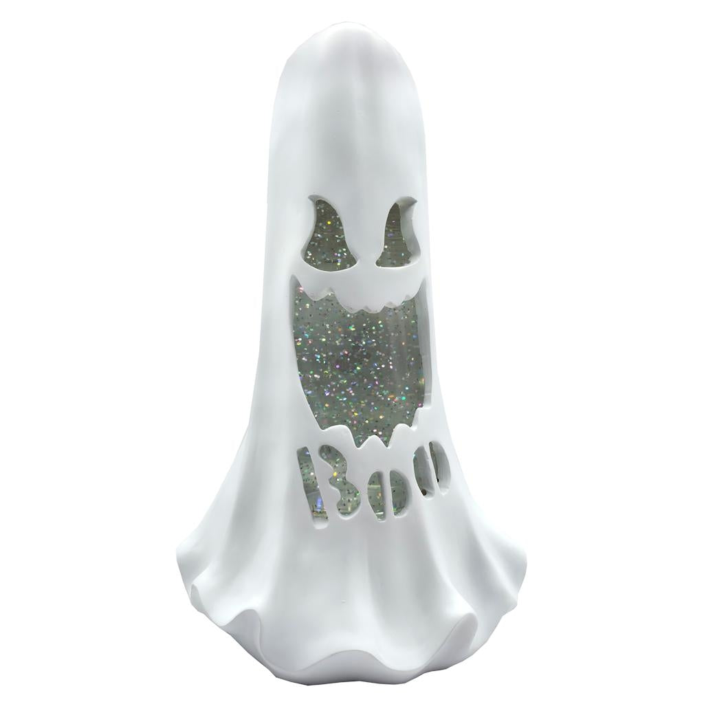 12" Battery Operated Lighted Boo Ghost Swirl Lantern 1