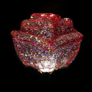 6" LED Battery Operated Red Rose Swirl Lantern 2