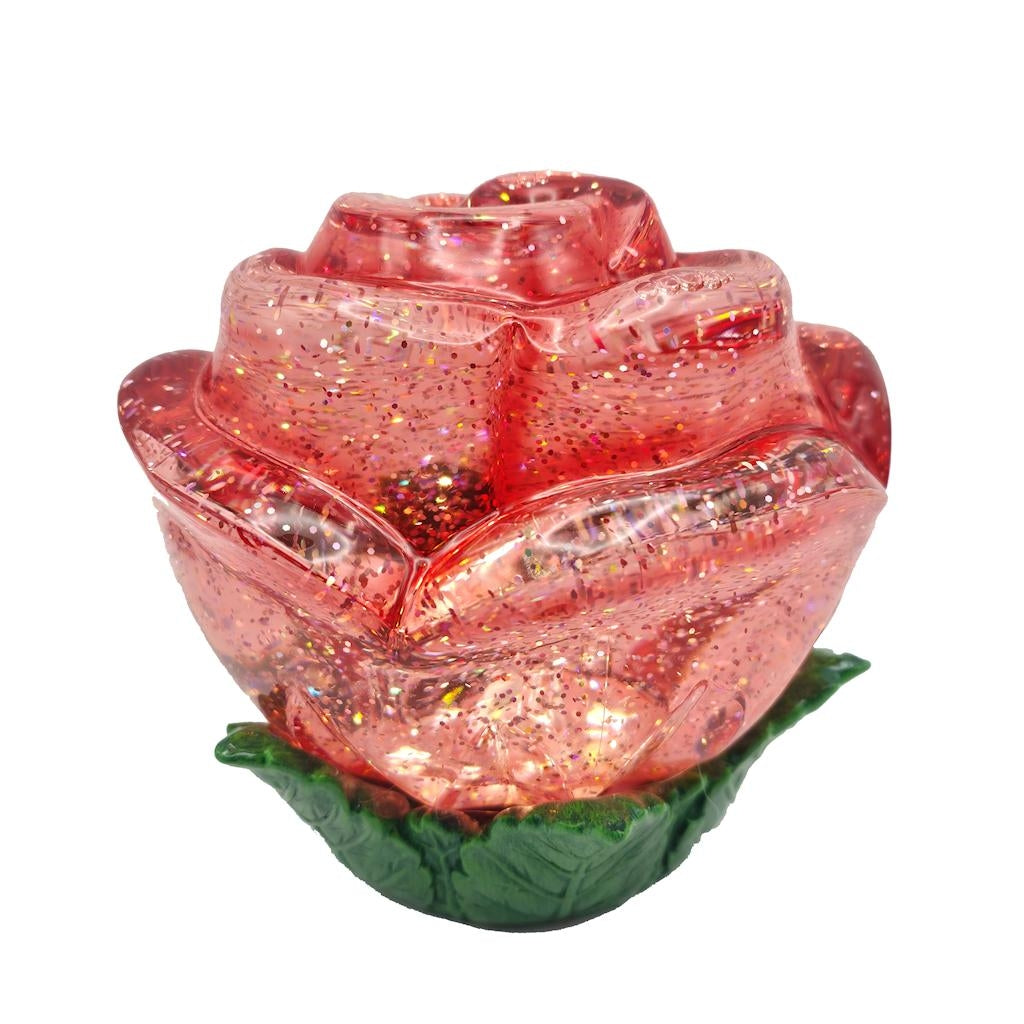 6" LED Battery Operated Red Rose Swirl Lantern 1