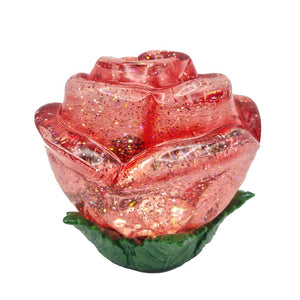 6" LED Battery Operated Red Rose Swirl Lantern 1
