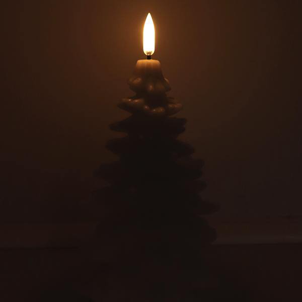 8" White Christmas Tree LED Wax Candle 2