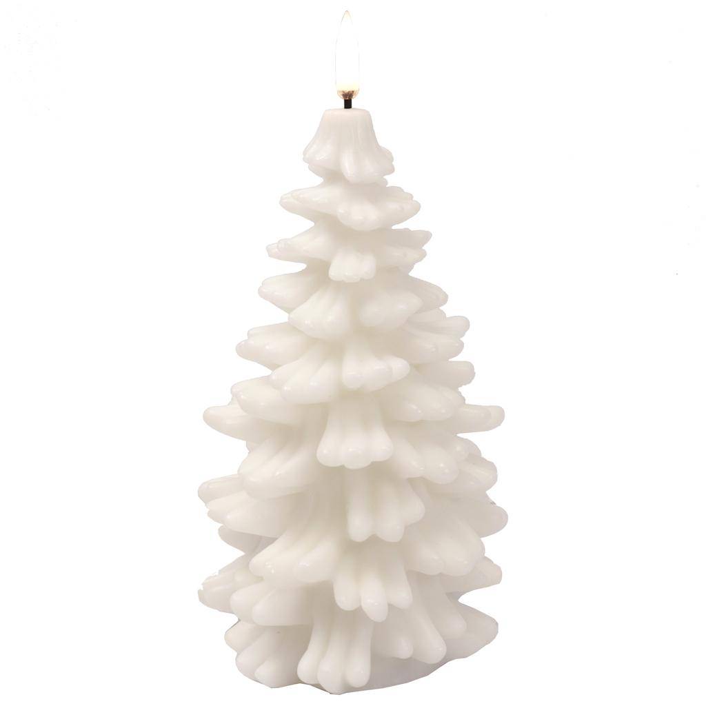 8" White Christmas Tree LED Wax Candle 1