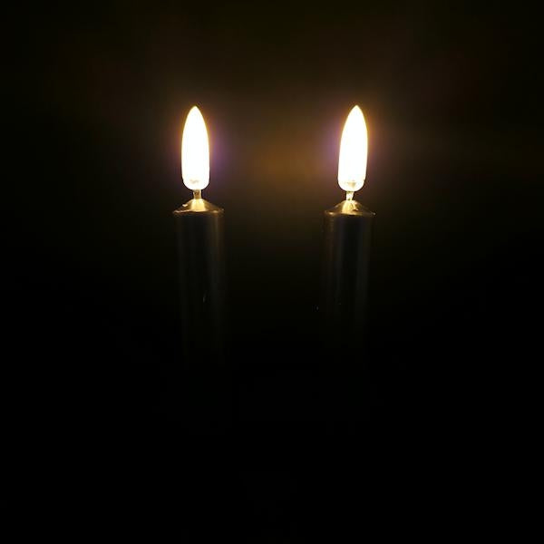 10.25" Black LED Wax Taper (2 Pack) 2
