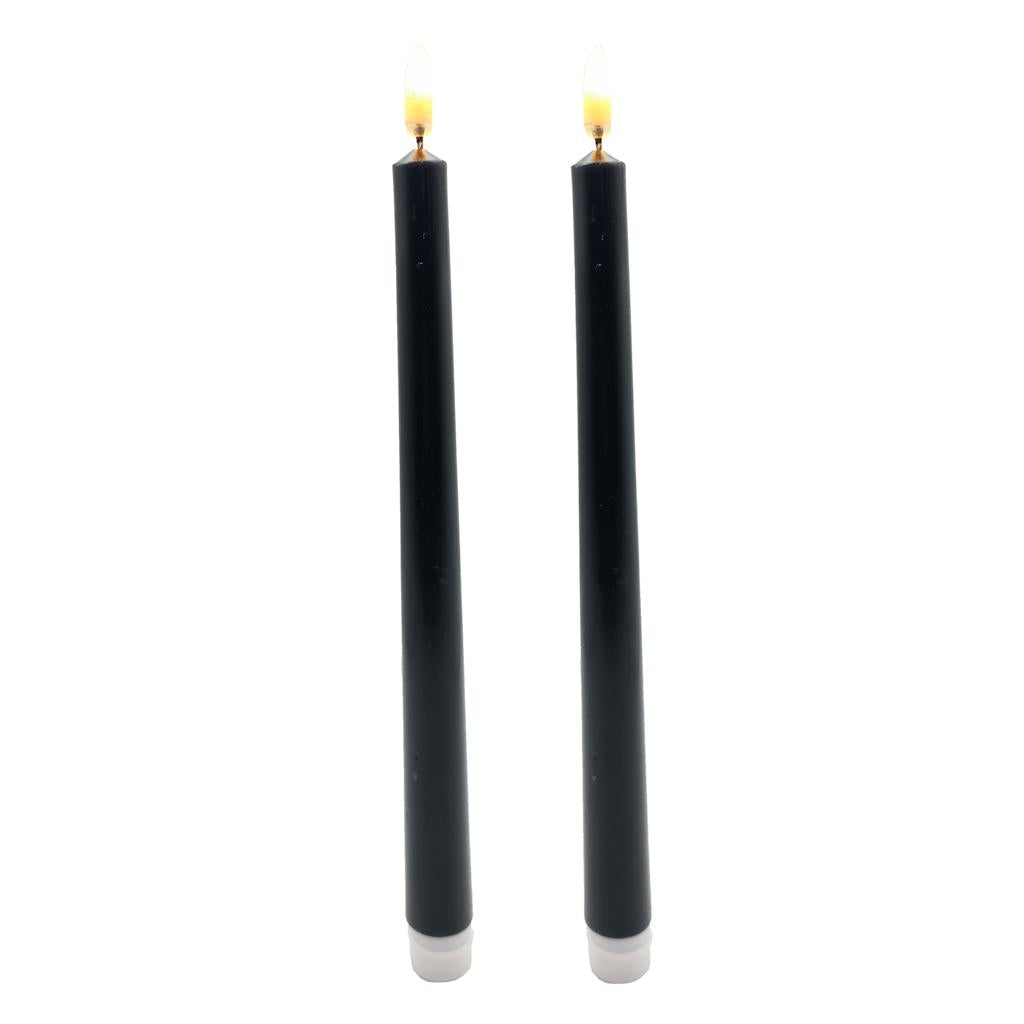 10.25" Black LED Wax Taper (2 Pack) 1