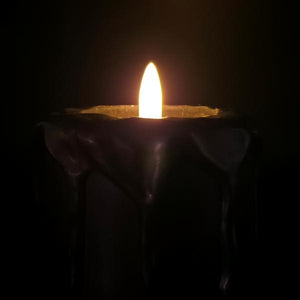 4" Black Drip Halloween LED Wax Battery Operated Candle 2