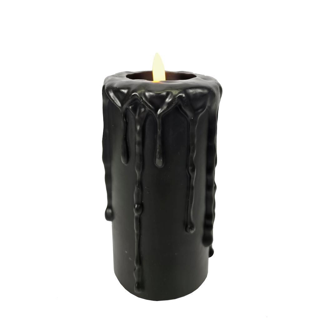 6" Black Drip LED Wax Battery Operated Candle 1