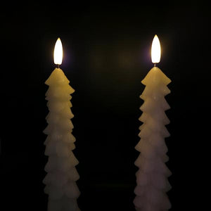 10.5" Ivory Christmas Tree LED Wax Taper (2 Pack) 2