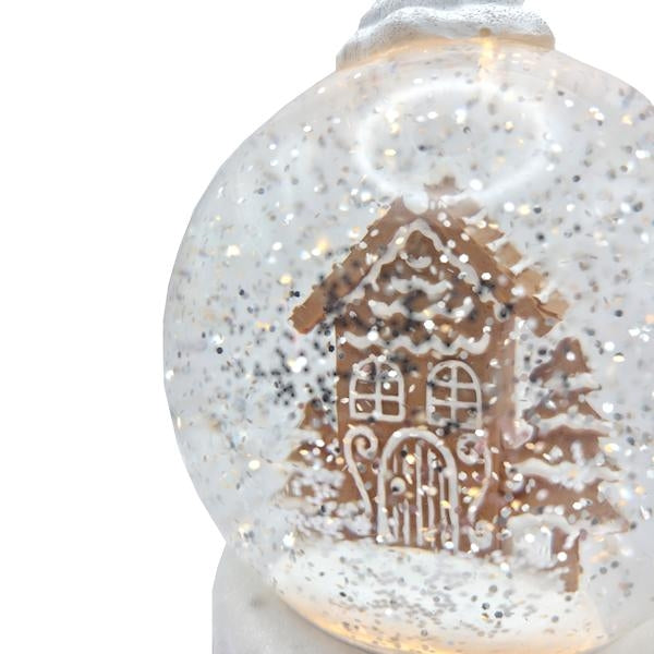 7.75" Gingerbread Village Cupcake with Swirling Glitter 2