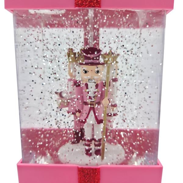 8" Pink Blushing Nutcracker Lighted Water Lantern 2