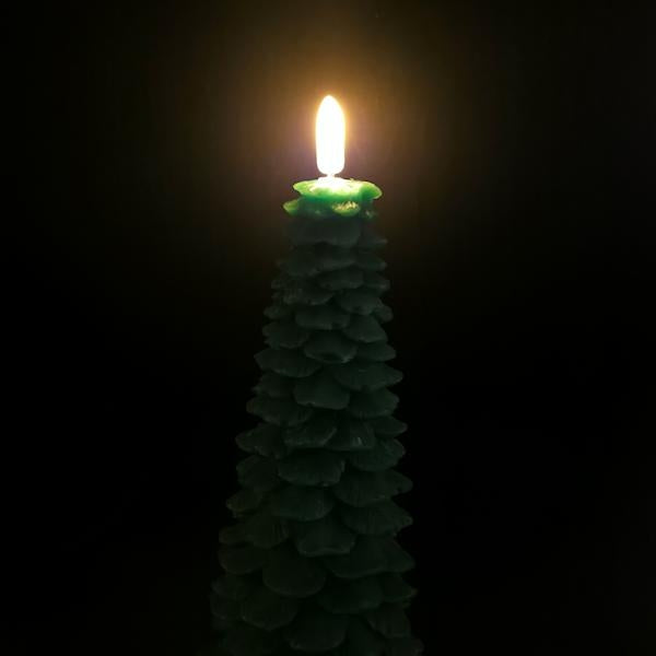 10.5" Green Christmas Tree LED Wax Candle 2