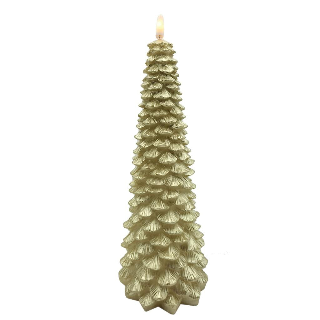 10.5" Gold Christmas Tree LED Wax Candle 1