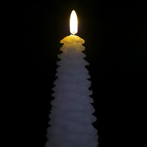 10.5" White Christmas Tree LED Wax Candle 2