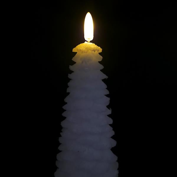 10.5" White Christmas Tree LED Wax Candle 2
