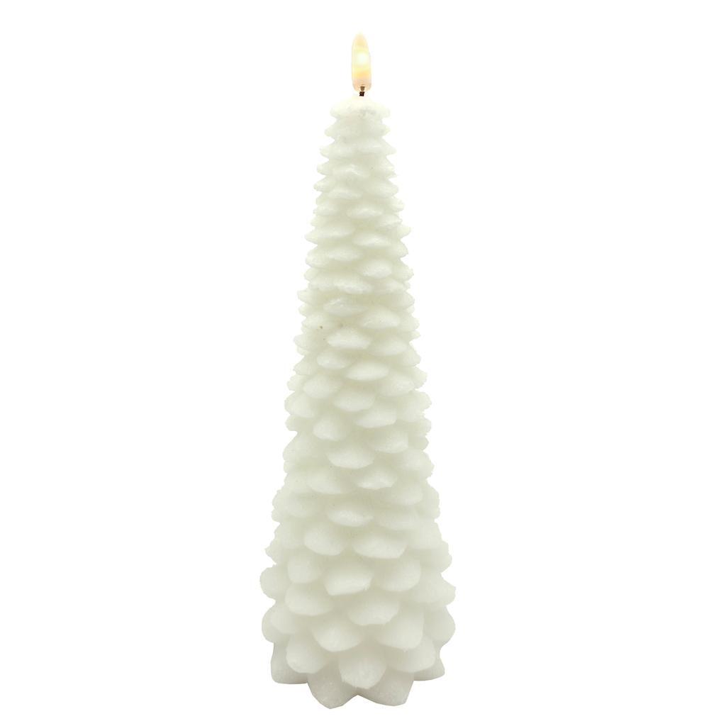 10.5" White Christmas Tree LED Wax Candle 1