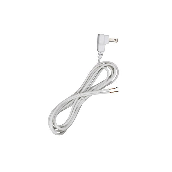 8' White Cord Flat Molded Plug 1