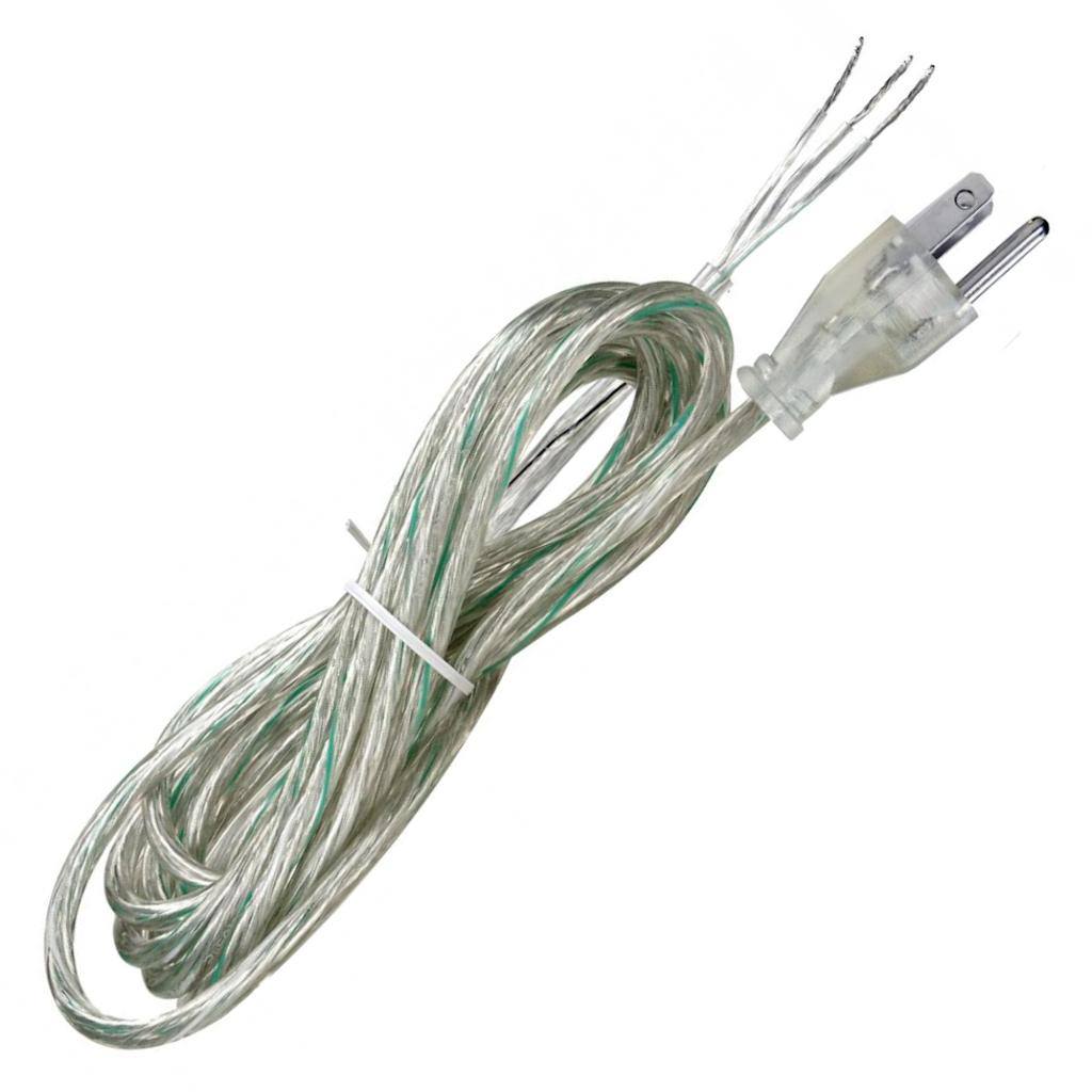 12' Clear Silver Lamp Cord Set 1
