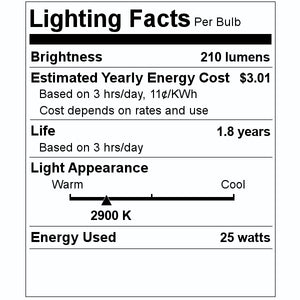 25 watt 120 volt T4 Bi-Pin Base 2900K Warm White Dimmable 2