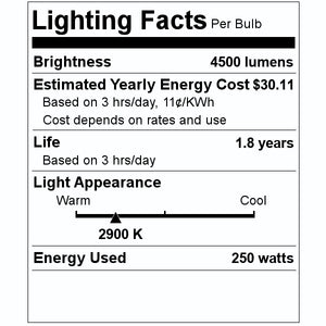 250 watt 120 volt T3 Recessed Single Contact Base 2900K Warm White 2