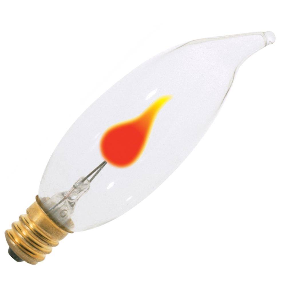 3 watt 120 volt CA8 Candelabra Screw Base 2700K Warm White Dimmable Flicker Flame 1