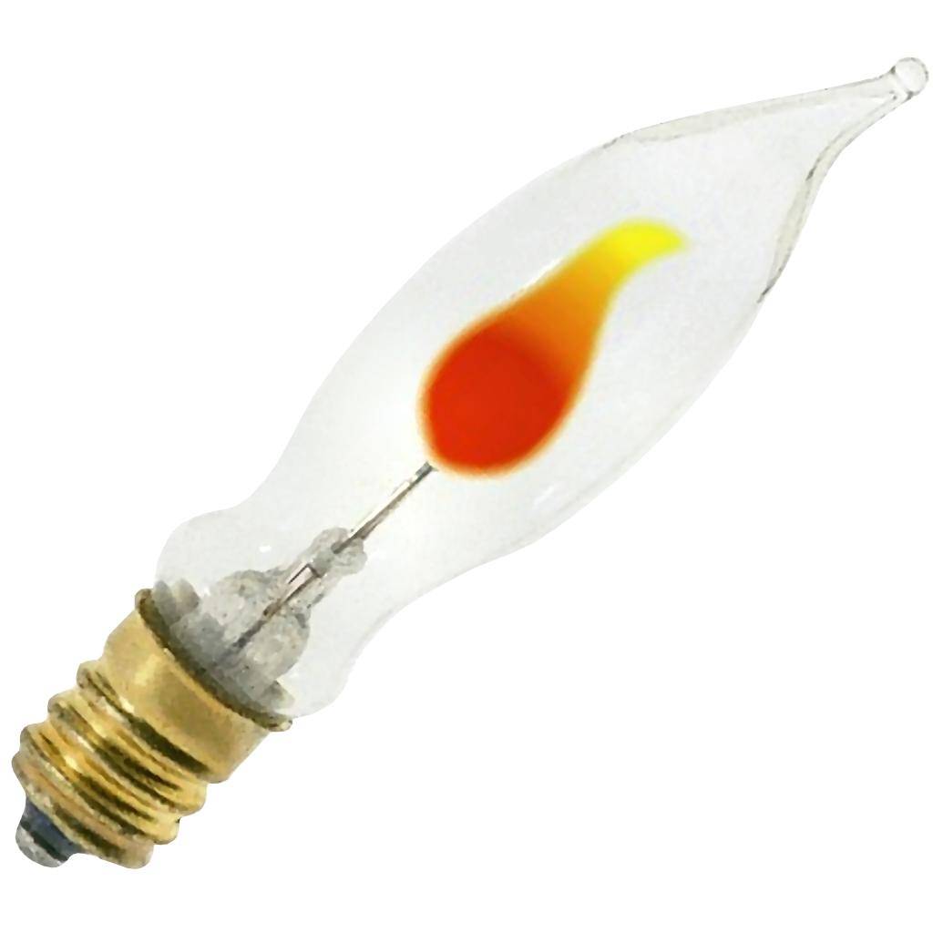 3 watt 120 volt CA5.5 Candelabra Screw Base 2700K Warm White Dimmable Flicker Flame 1
