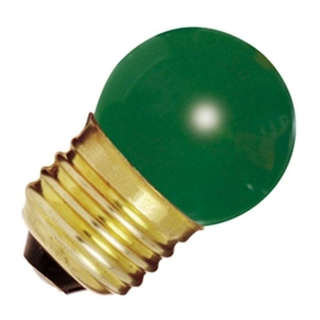 7.5 watt 120 volt S11 Medium Screw Base Ceramic Green 1