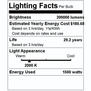 1500 watt ET25 Mogul Screw Base 2000K Warm White Sodium 2