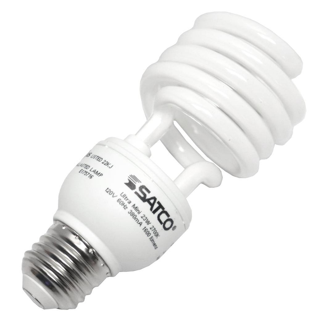 23 watt 120 volt T2 Medium Screw Base 2700K Warm White CFL 1