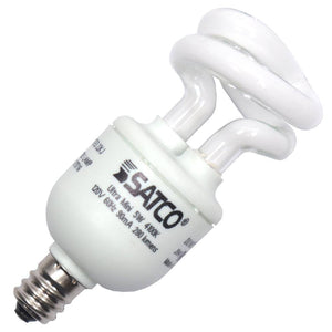 5 watt 120 volt T2 Candelabra Screw Base 4100K Cool White CFL 1
