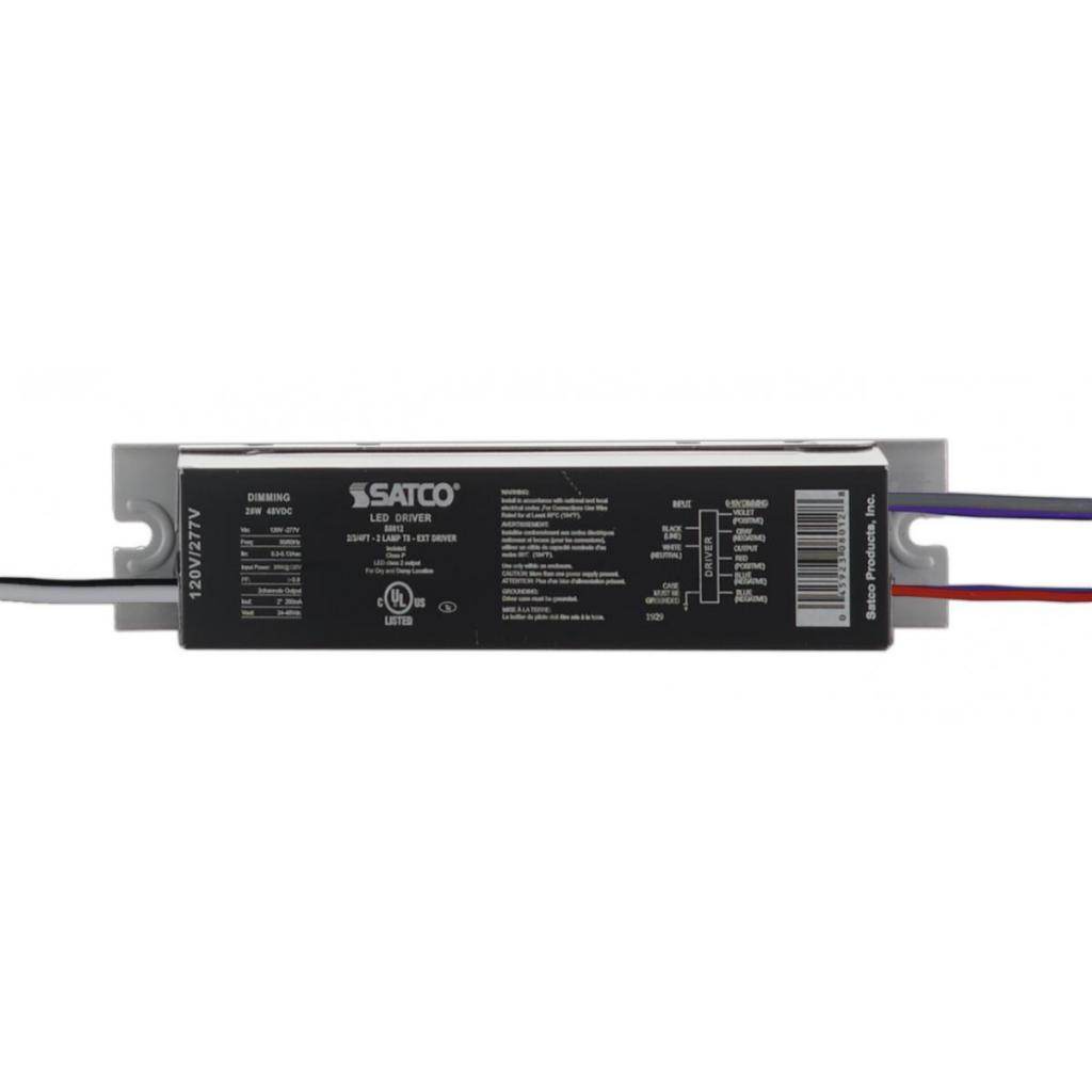2 Lamp 120/277 volt T8 External Driver for 3' and 4' LED Bulbs 1