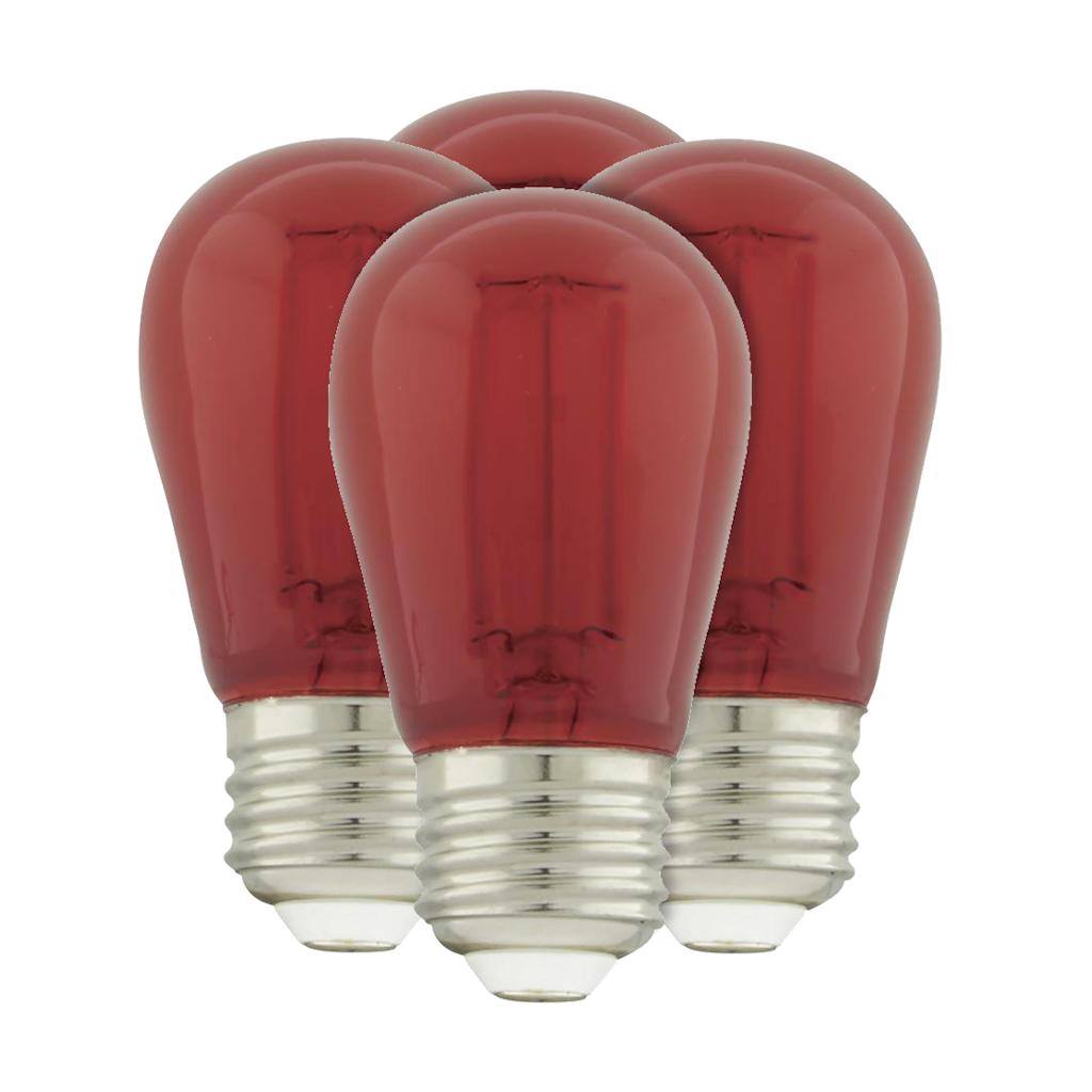 1 watt 120 volt S14 Medium Screw Base Transparent Red LED (4 Pack) 1