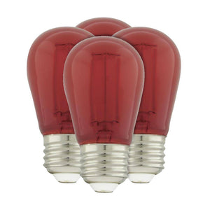 1 watt 120 volt S14 Medium Screw Base Transparent Red LED (4 Pack) 1