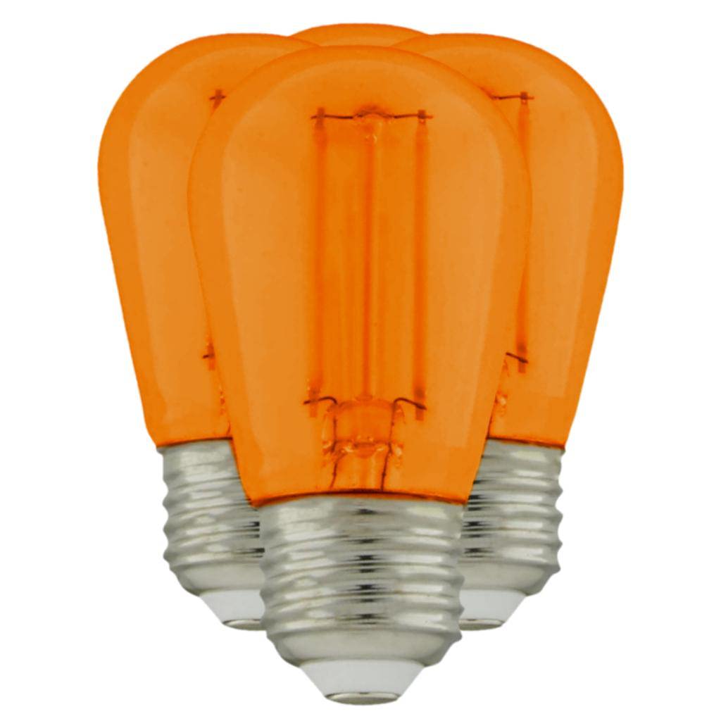 1 watt 120 volt S14 Medium Screw Base Transparent Orange LED (4 Pack) 1