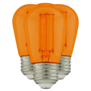 1 watt 120 volt S14 Medium Screw Base Transparent Orange LED (4 Pack) 1