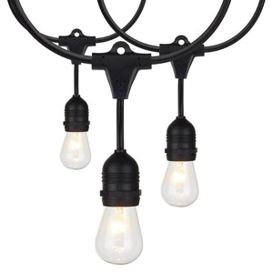 24' 132 watt 120 volt Black 2900K Warm White Indoor/Outdoor Incandescent String Light 1