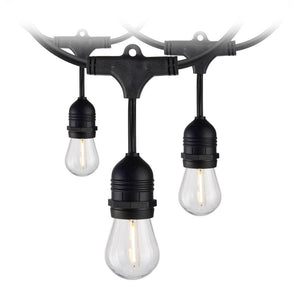 24' 24 watt 120 volt Black 2200K Warm White Indoor/Outdoor LED String Light Set (2 Pack) 1