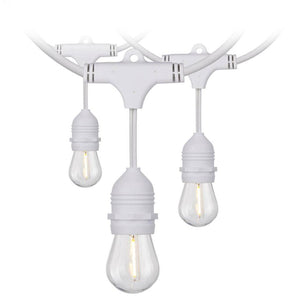 24' 12 watt 120 volt White 2200K Warm White Indoor/Outdoor LED String Light Set 1