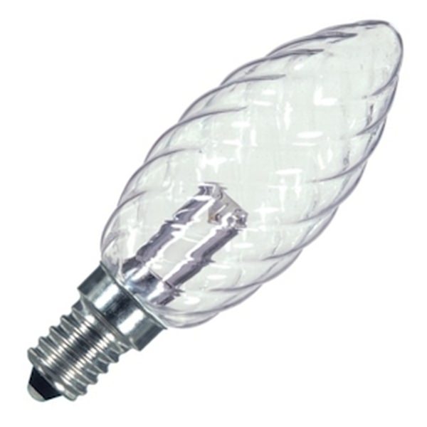 1 watt 120 volt BA9.5 Candelabra Screw Base 2700K Warm White LED 1
