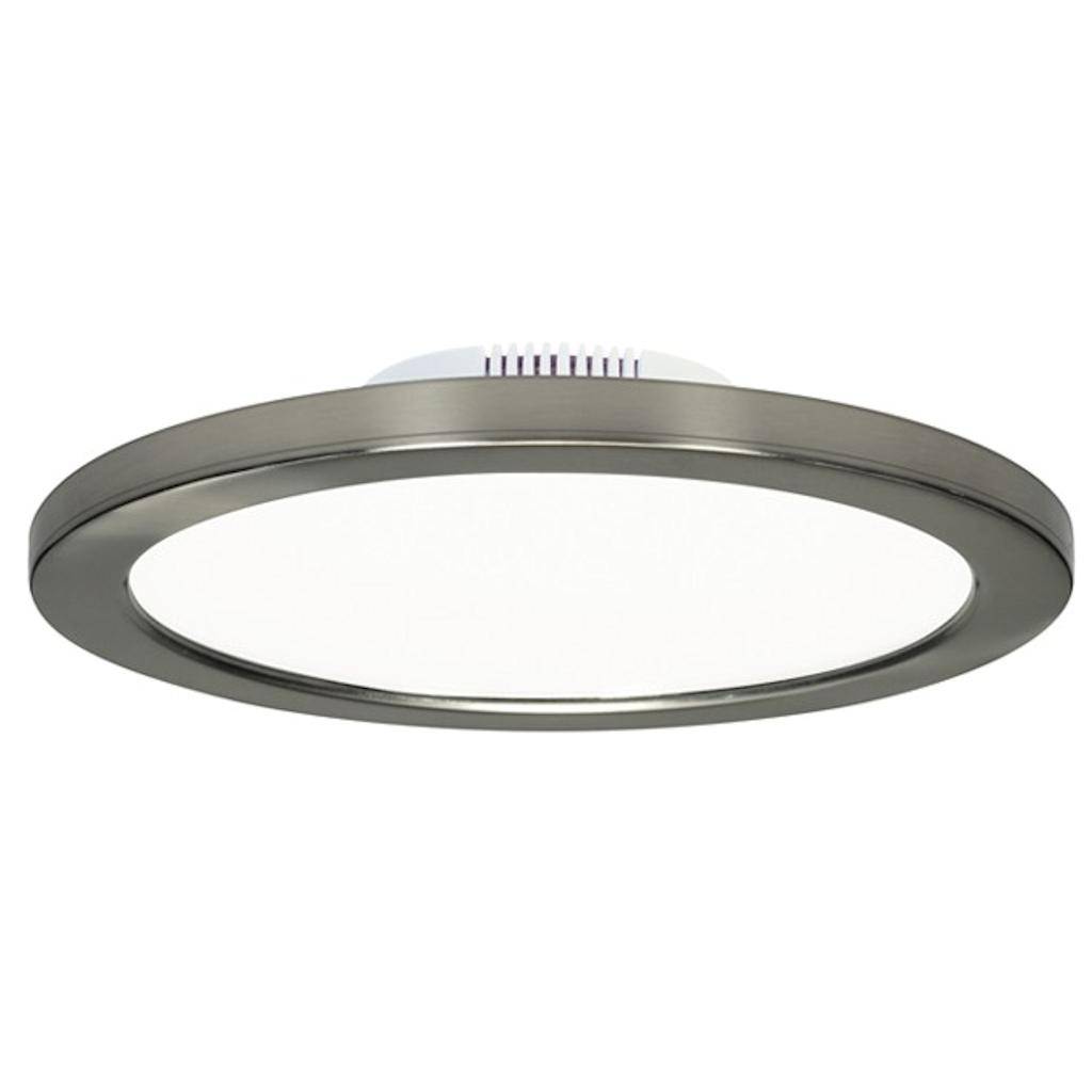7" 12 watt 120/277 volt 3000K Brushed Nickel Dimmable LED Flush Mount 1
