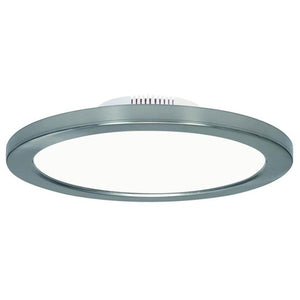 7" 12 watt 120/277 volt 3000K Polished Nickel Dimmable LED Flush Mount 1