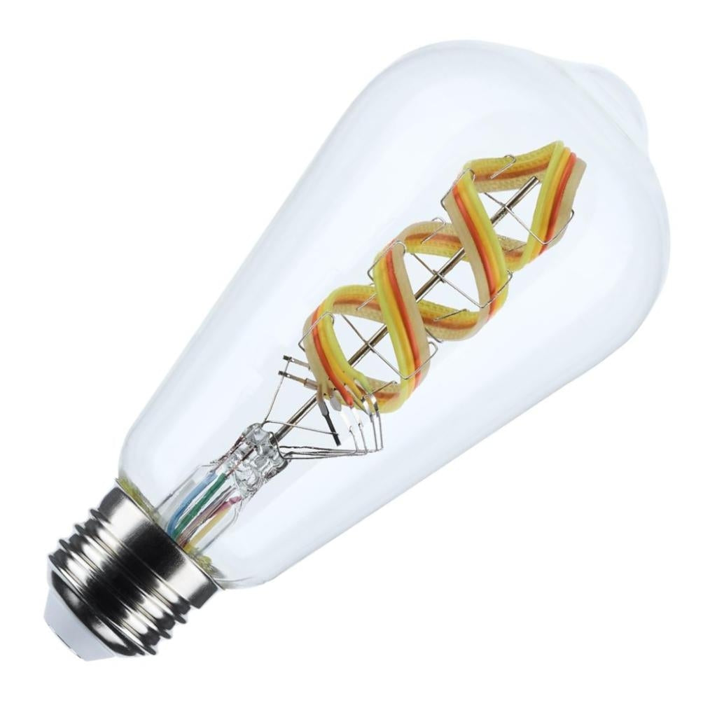 6 watt 120 volt ST19 Medium Screw Base RGB/Tunable White LED Light Bulb 1