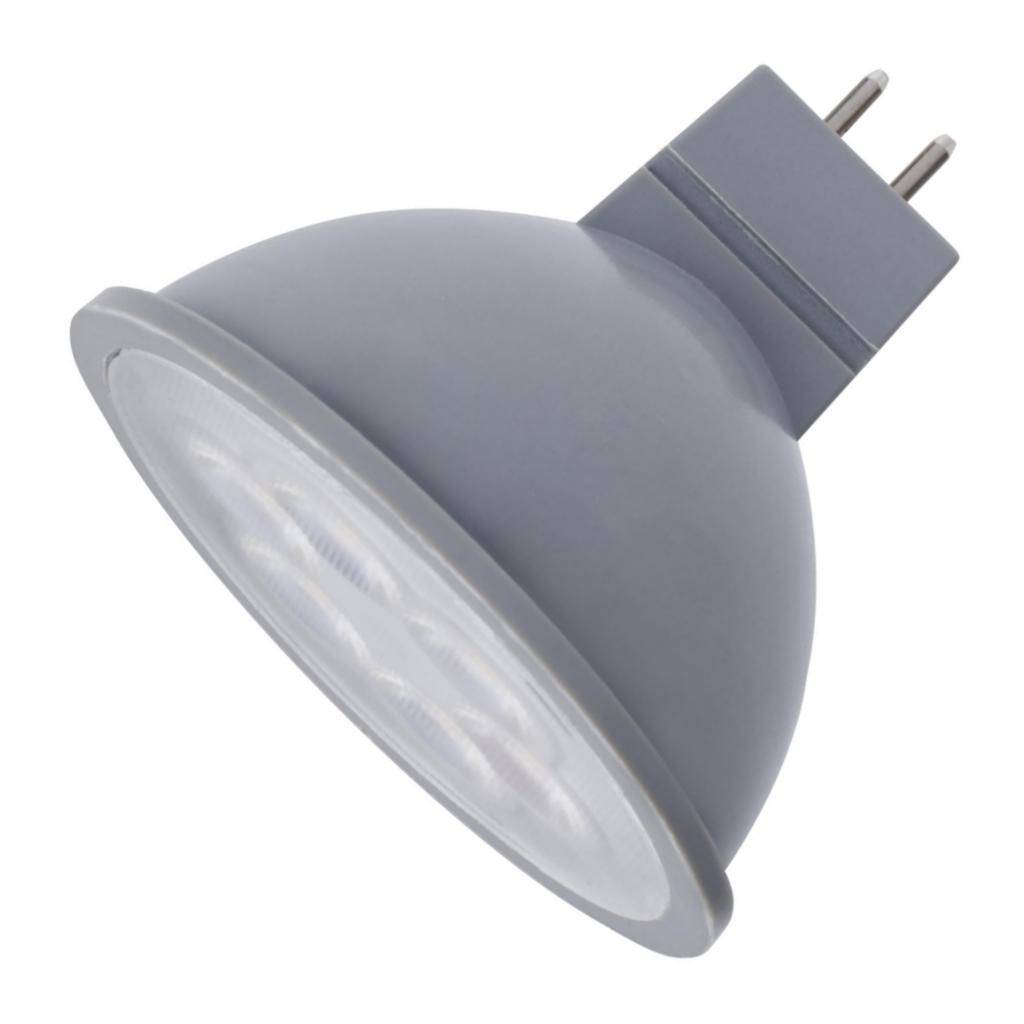 4.5" 12 volt MR16 Bi-Pin Base Gray 3000K Natural White LED Light Bulb 1