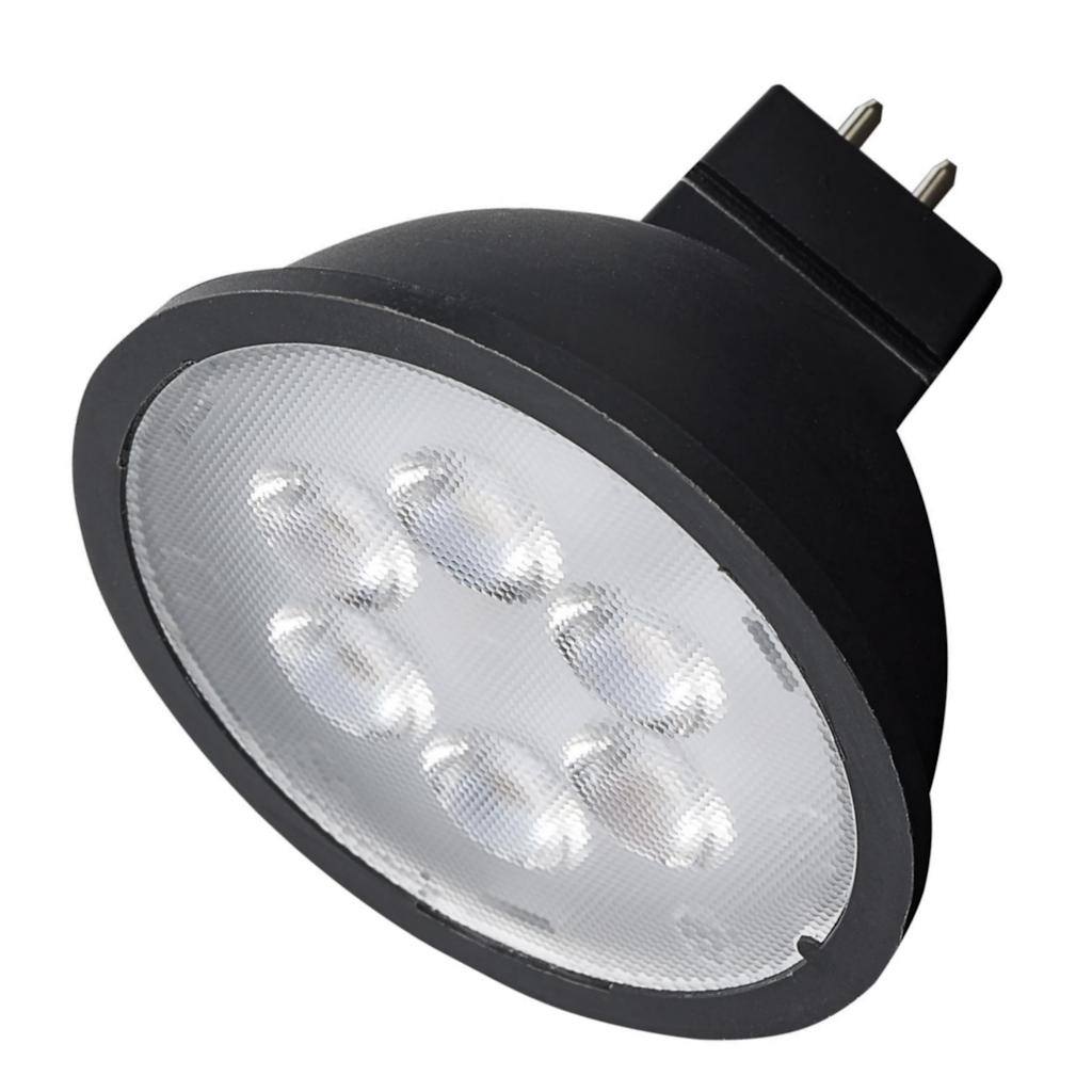 6.5 watt 12 volt MR16 Bi-Pin Base 5000K Daylight Black LED Light Bulb 1
