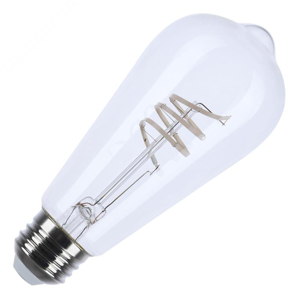 6 watt 120 volt ST19 Medium Screw Base 2700K Warm White Reminiscent Coil Flex Gray Dimmable LED 1