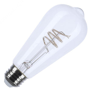 6 watt 120 volt ST19 Medium Screw Base 2700K Warm White Reminiscent Coil Flex Gray Dimmable LED 1