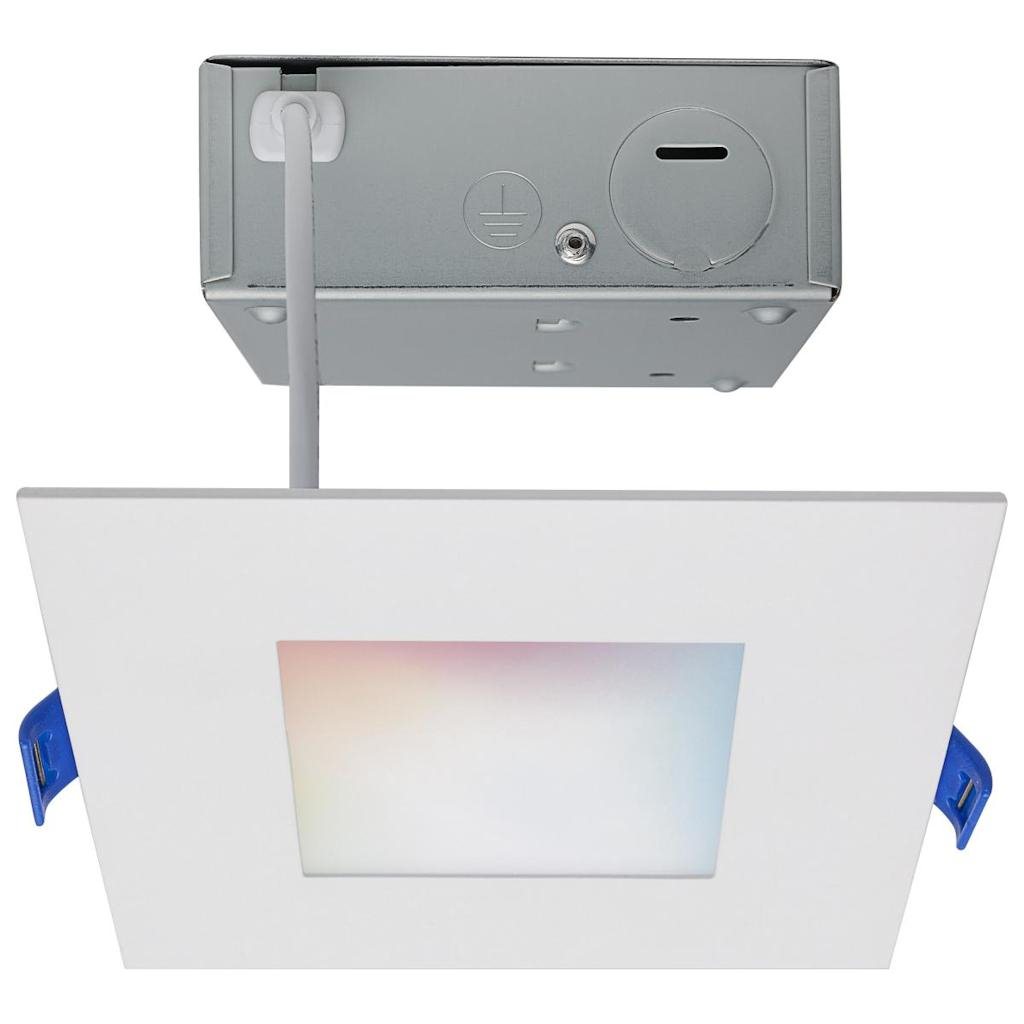 4" 9 watt 120/277 volt White RGB and CCT Selectable Square Dimmable LED Recessed Downlight 1